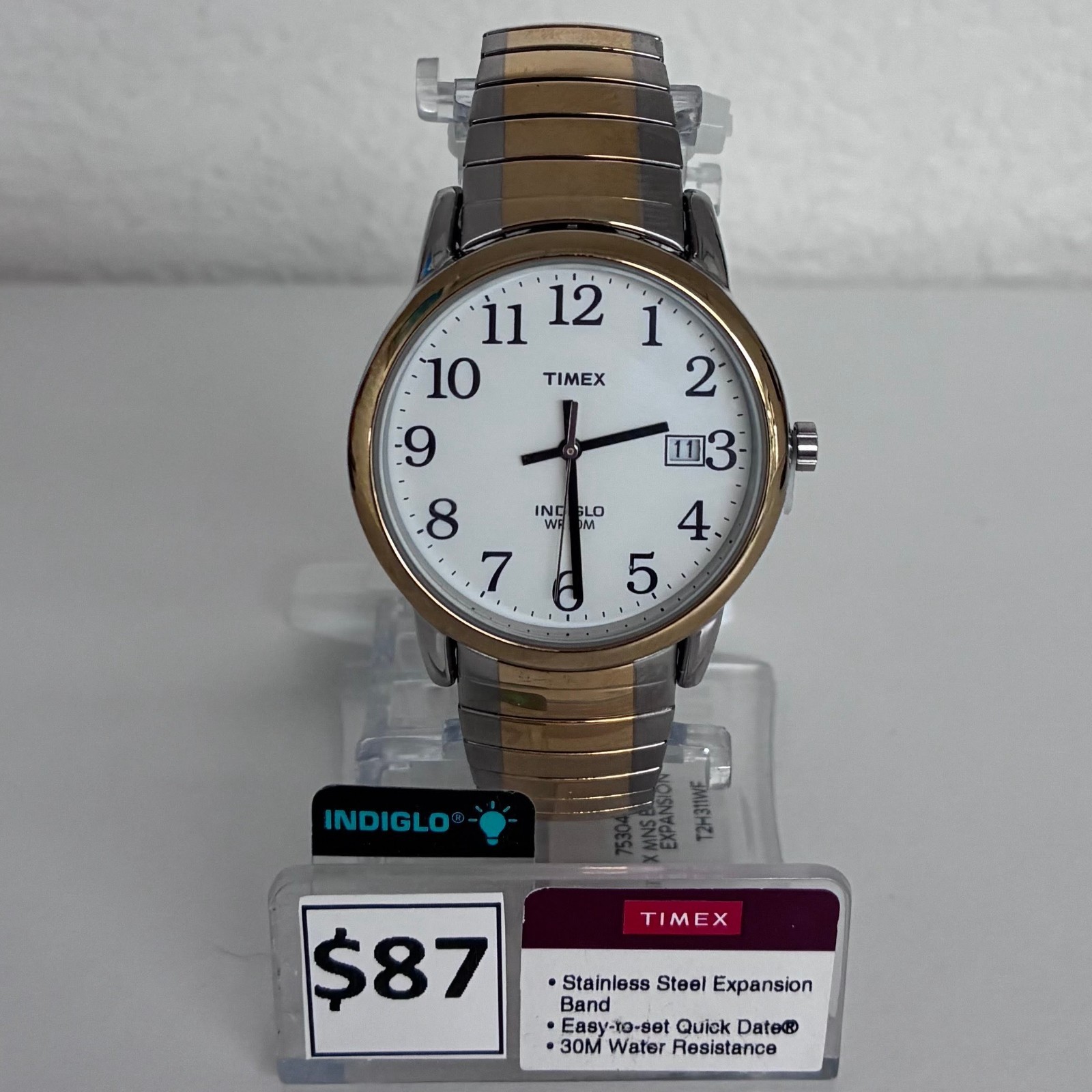 Timex T2H311 Men’s Easy Reader Two-Tone Stainless Steel Expansion Band Watch New