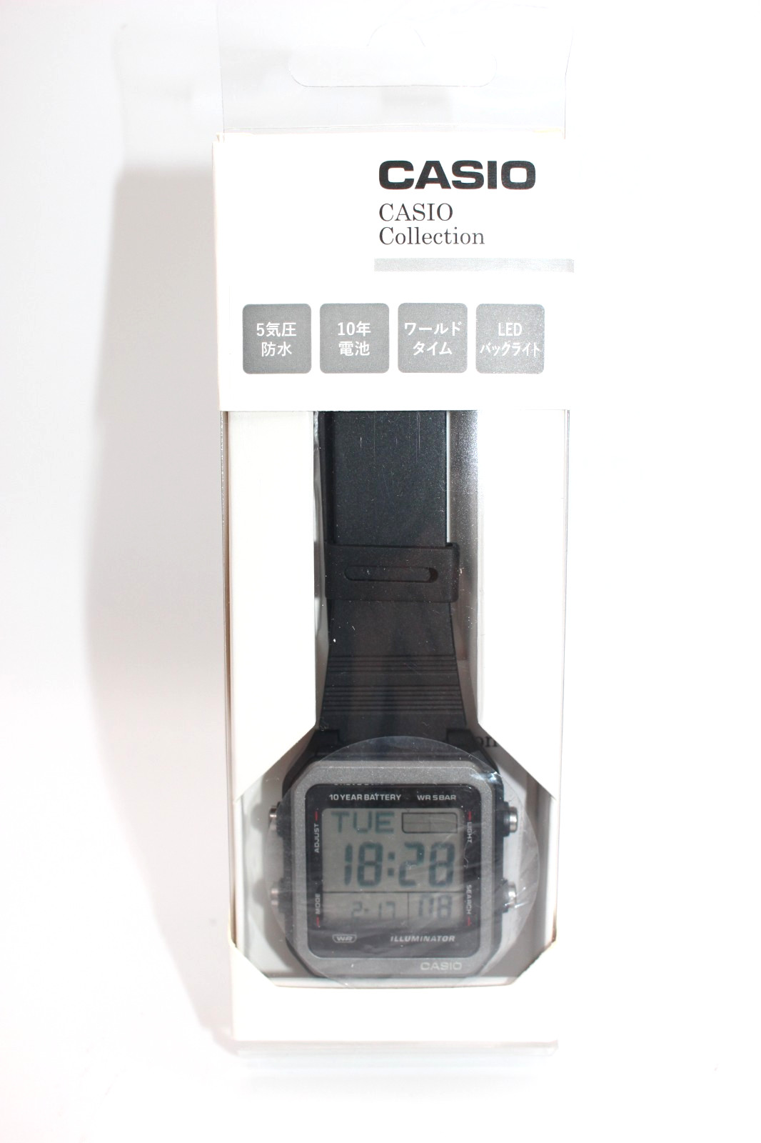 CASIO W-221H-1AJF Digital Watch Quartz 50m WR LED Alarm Resin JDM Black Dial