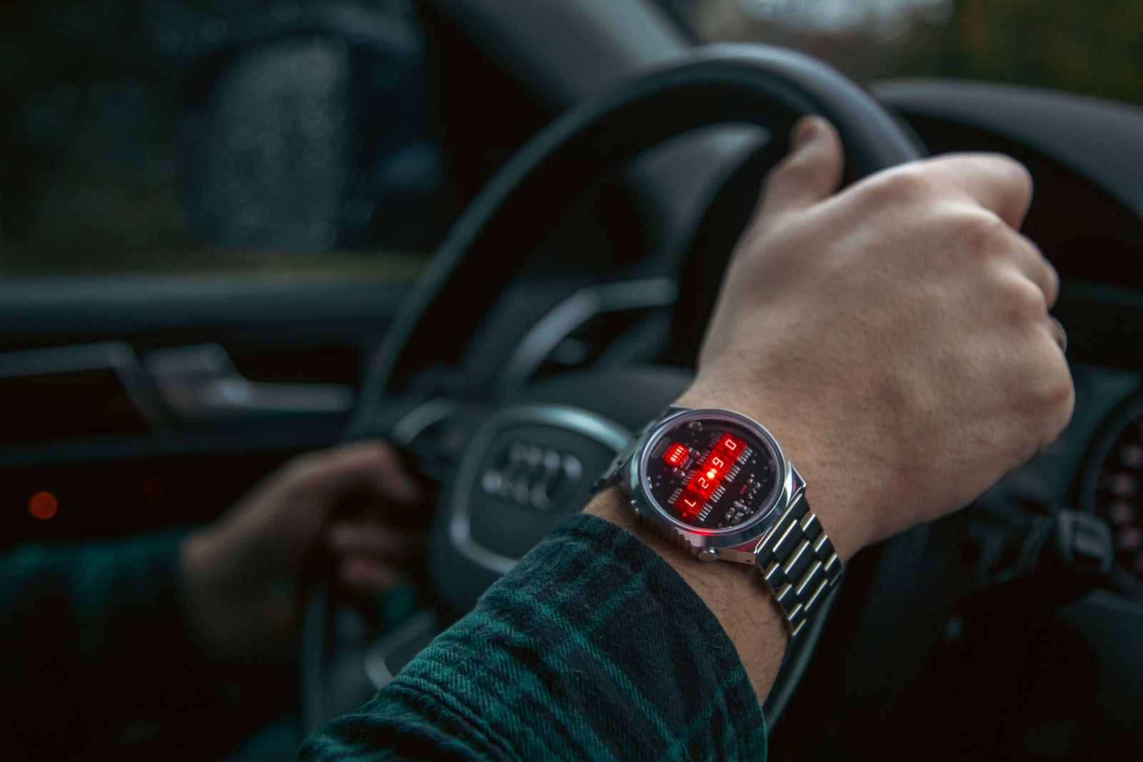 Retro LED Watch TimeRed (Splash Resistant, sapphire,metal ) Futuristic nixoid
