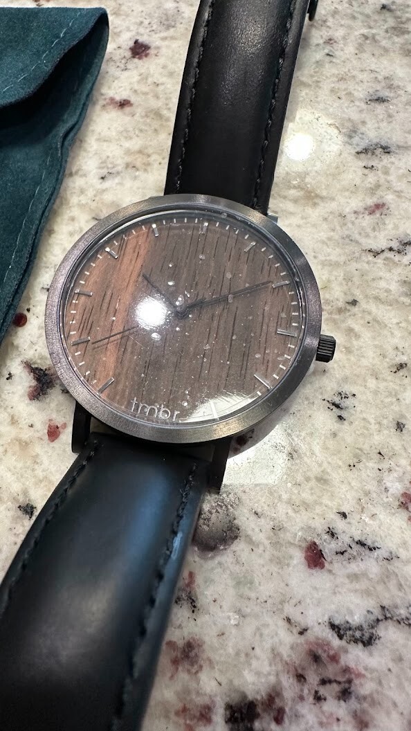 Tmbr. The Helm – Quartz Analog Watch – Black Walnut + Black Strap Unisex Watch