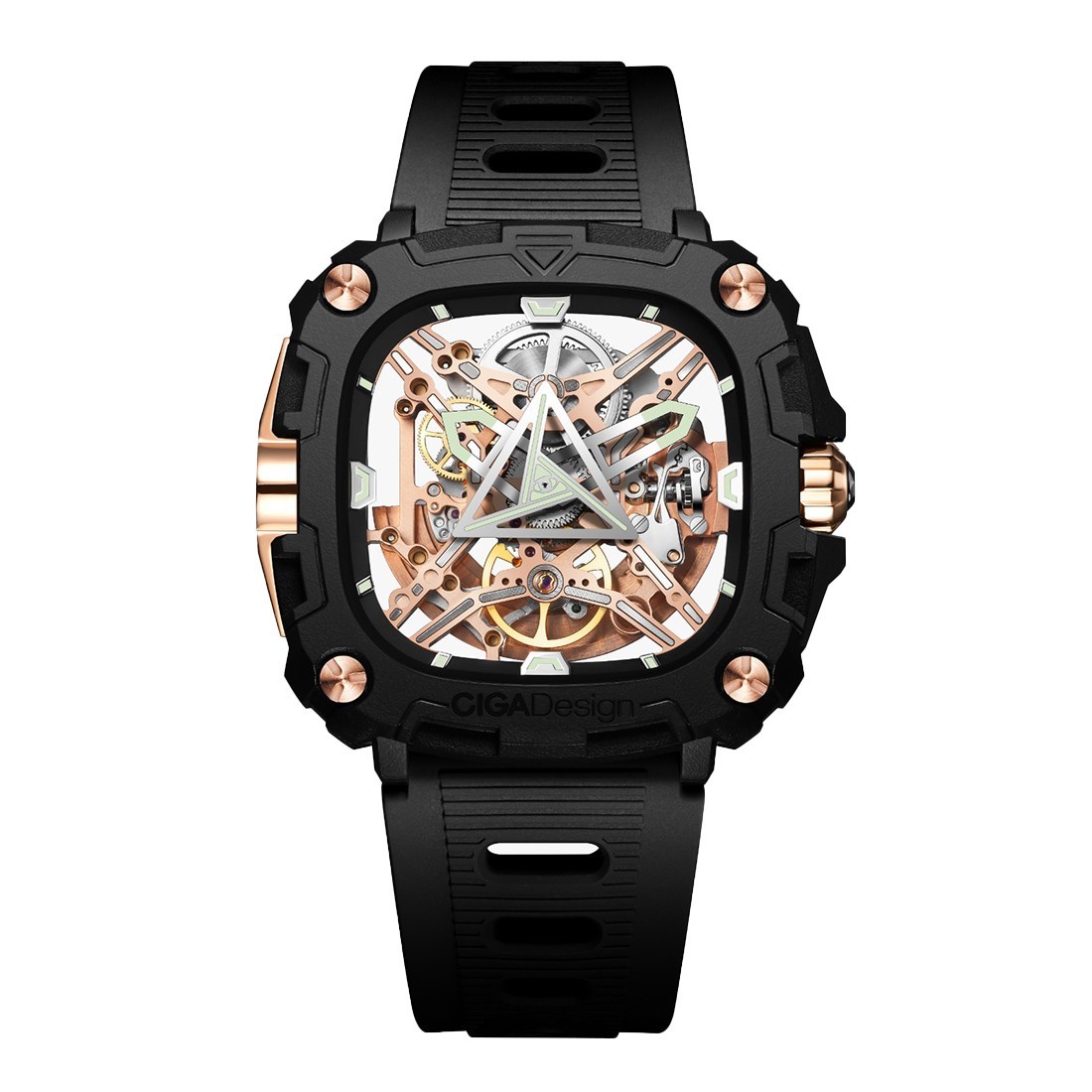 CIGA Design Eye Automatic Bioceramic Skeleton Black Square Men’s Watch