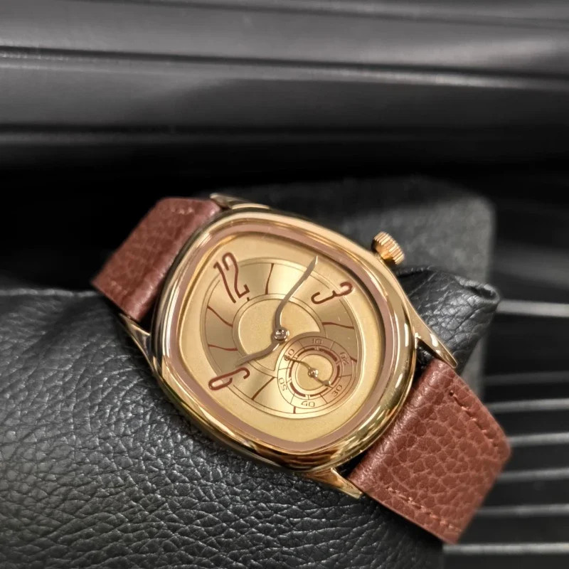 New luxury square watch with twisted design Men’s quartz watch Classic retro